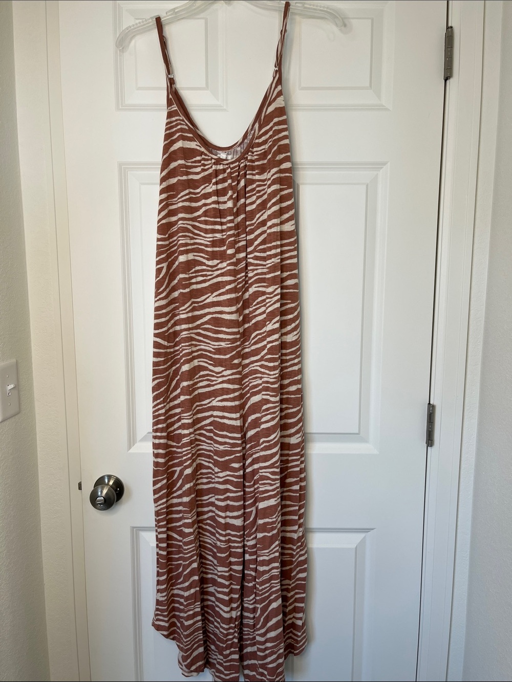 Maurices Pink and Cream Zebra-Print Romper